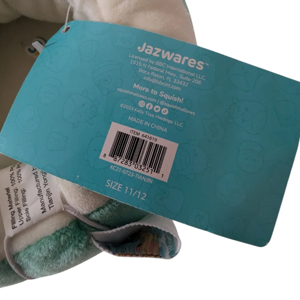 Squishmallows Green Koala Kid's Pull On Slippers Size 11/12